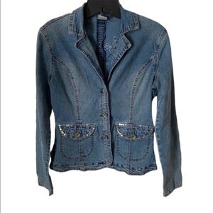 Original Threads women’s sequin jean jacket Size small